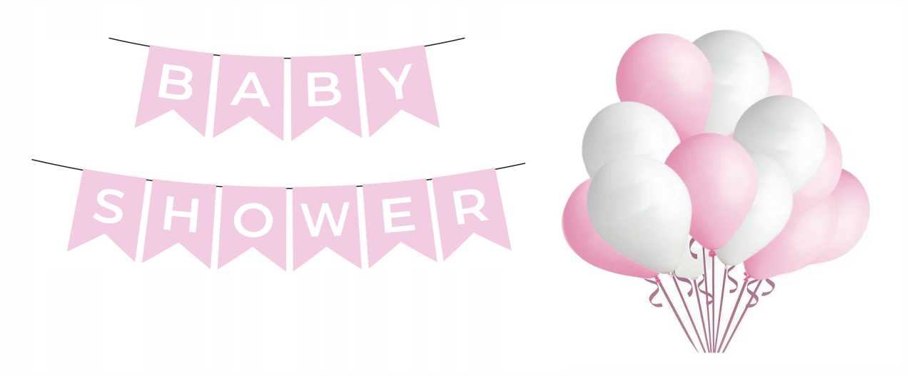 baner baby shower róż